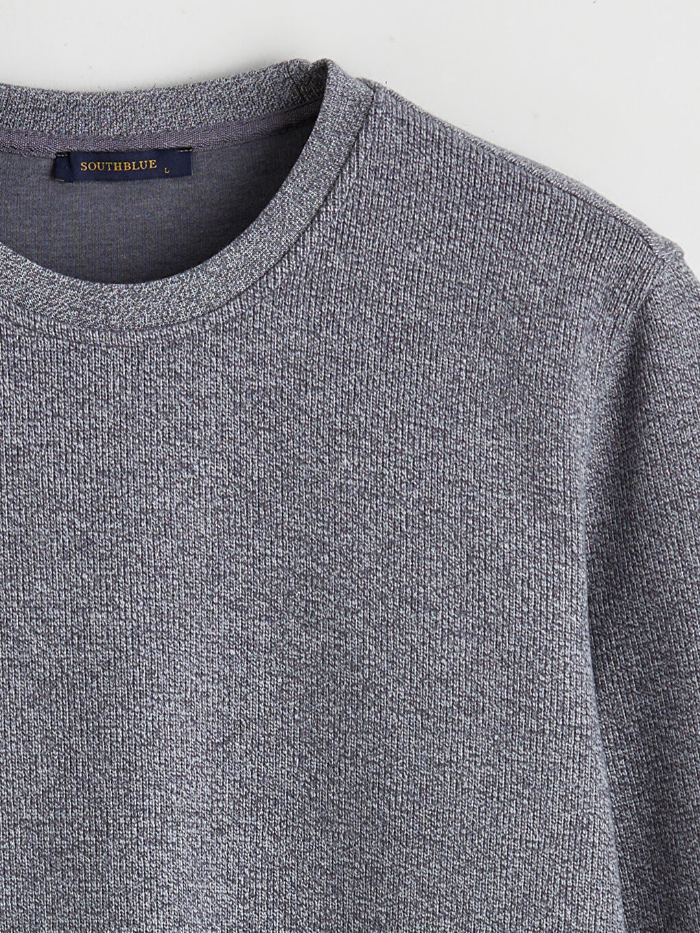 Gri Bisiklet Yaka Erkek Sweatshirt-5