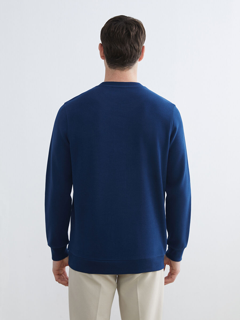 Lacivert Bisiklet Yaka Erkek Sweatshirt-3