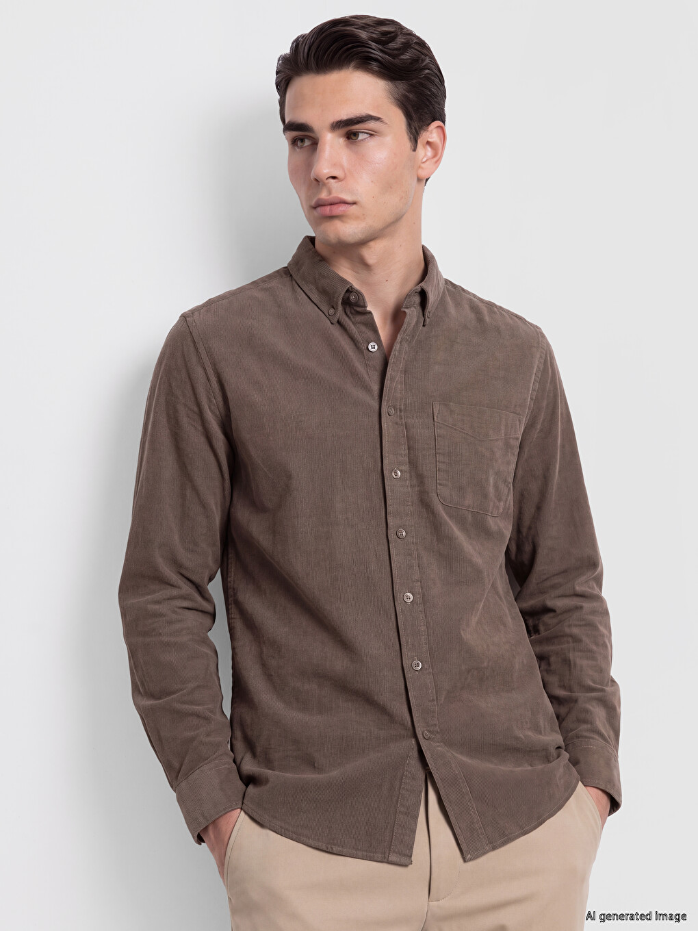 Regular Fit Men's Velvet Shirt