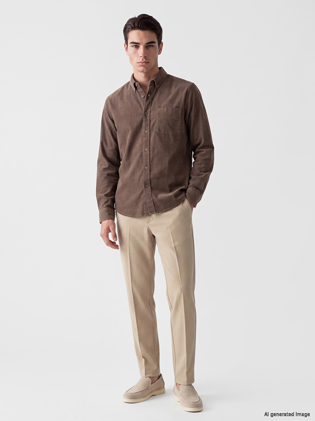 Regular Fit Men's Velvet Shirt-1