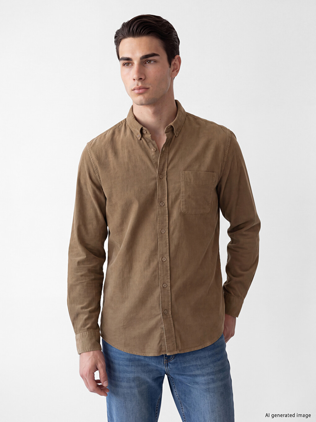 Regular Fit Men's Velvet Shirt