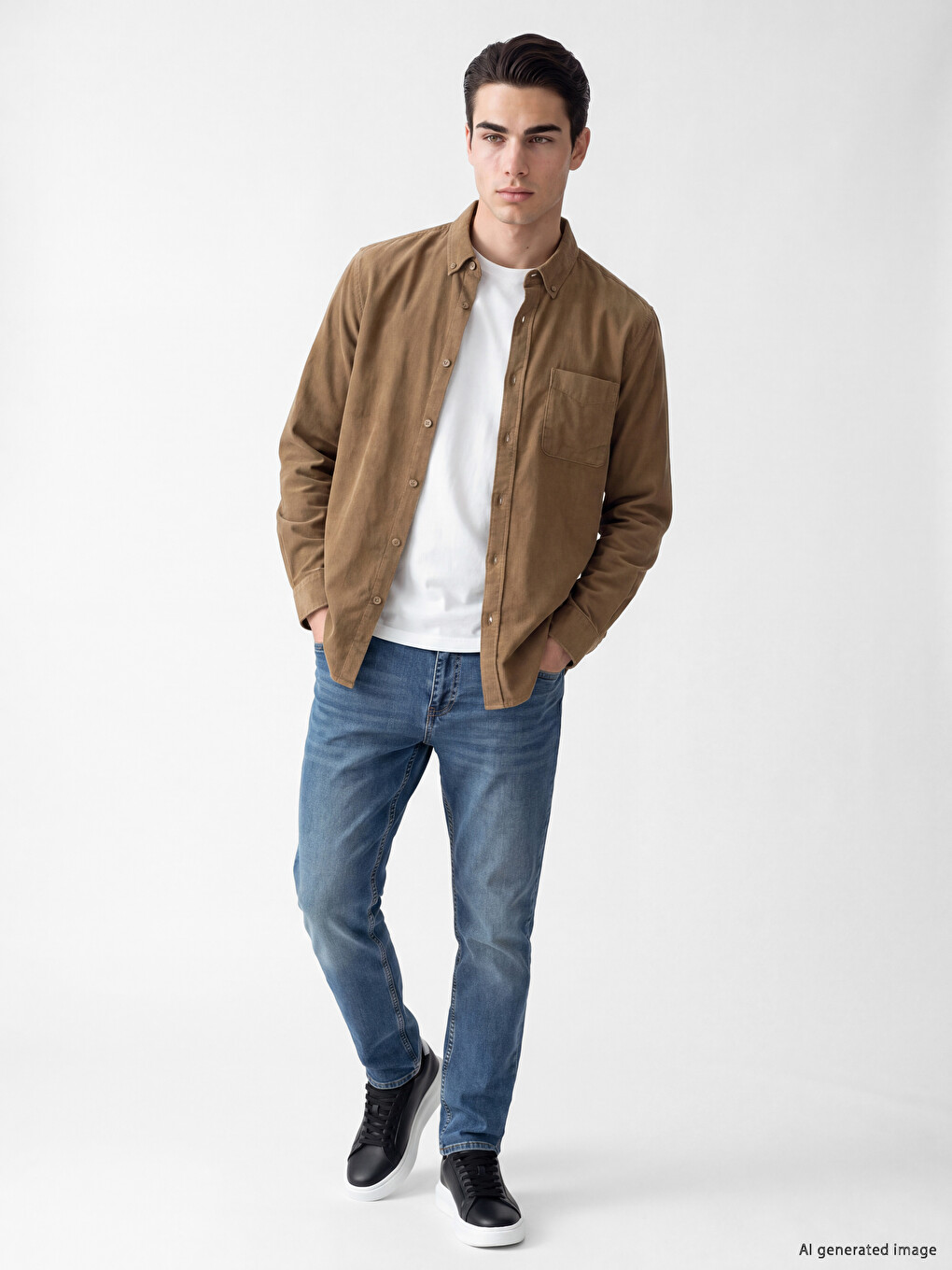 Regular Fit Men's Velvet Shirt-1