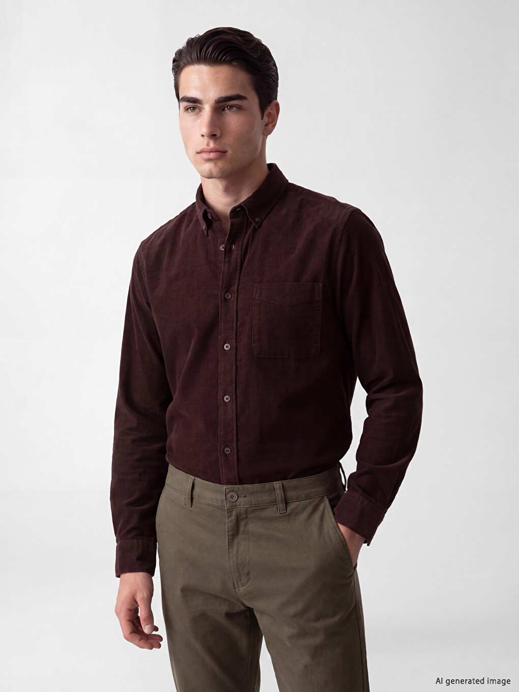 Regular Fit Men's Velvet Shirt