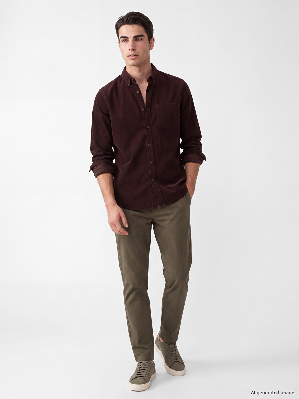 Regular Fit Men's Velvet Shirt-1