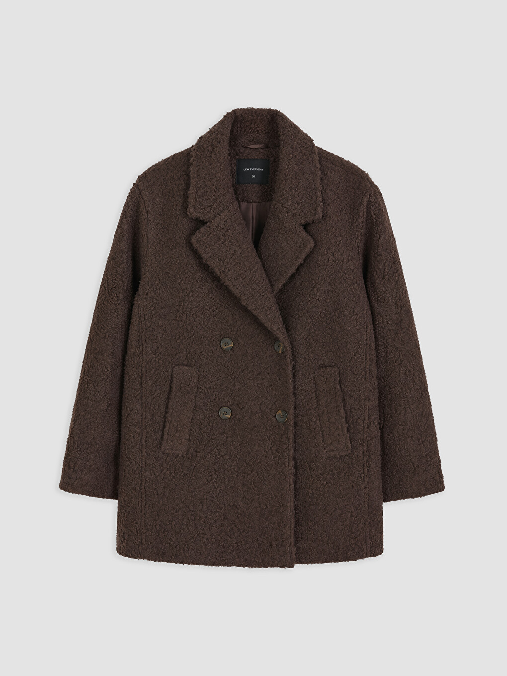 Double Breasted Collar Women's Cachet Overcoat-5