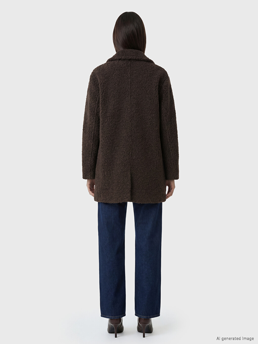 Double Breasted Collar Women's Cachet Overcoat-4