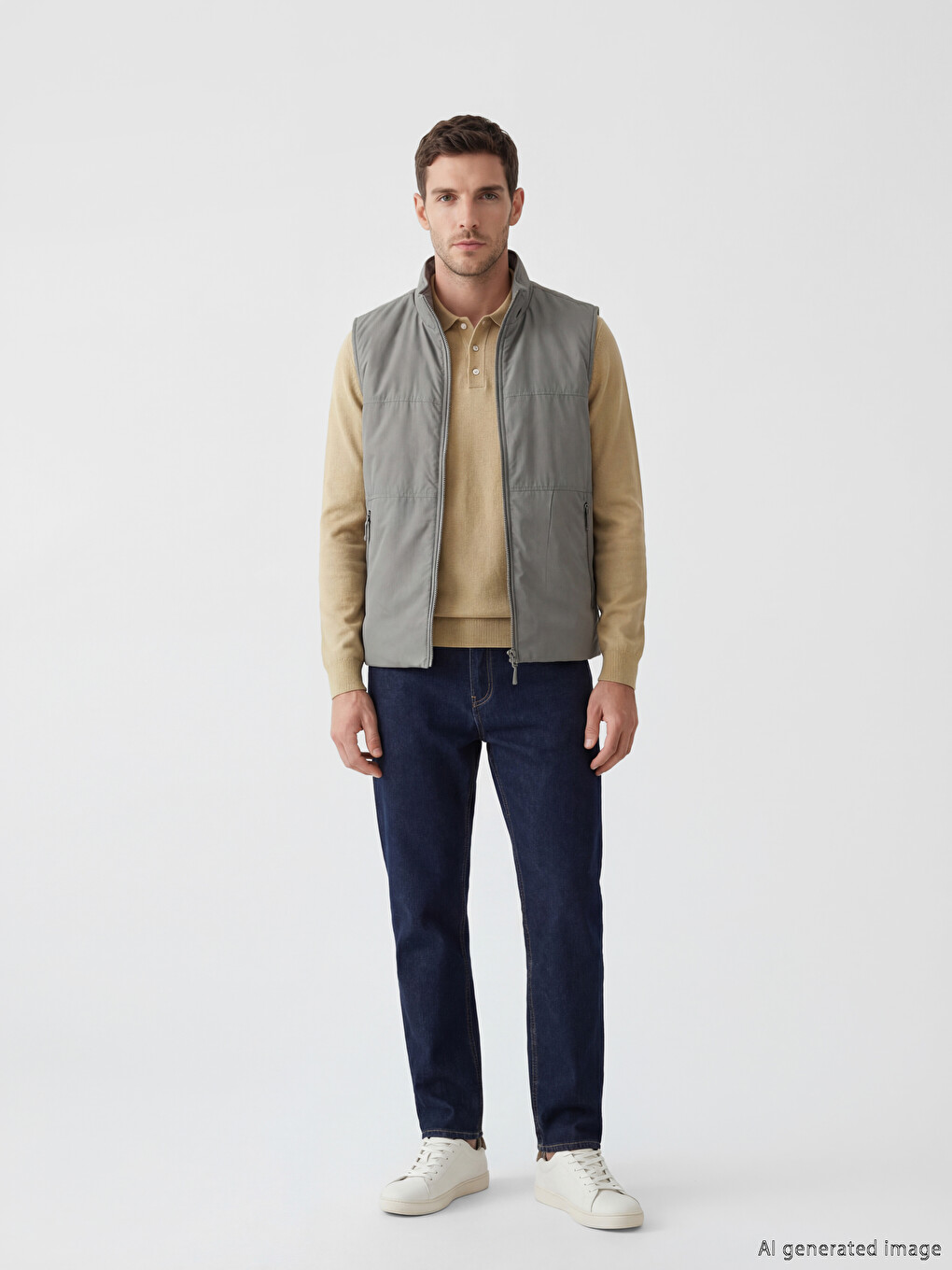 Man Grey Knit Gilet-1