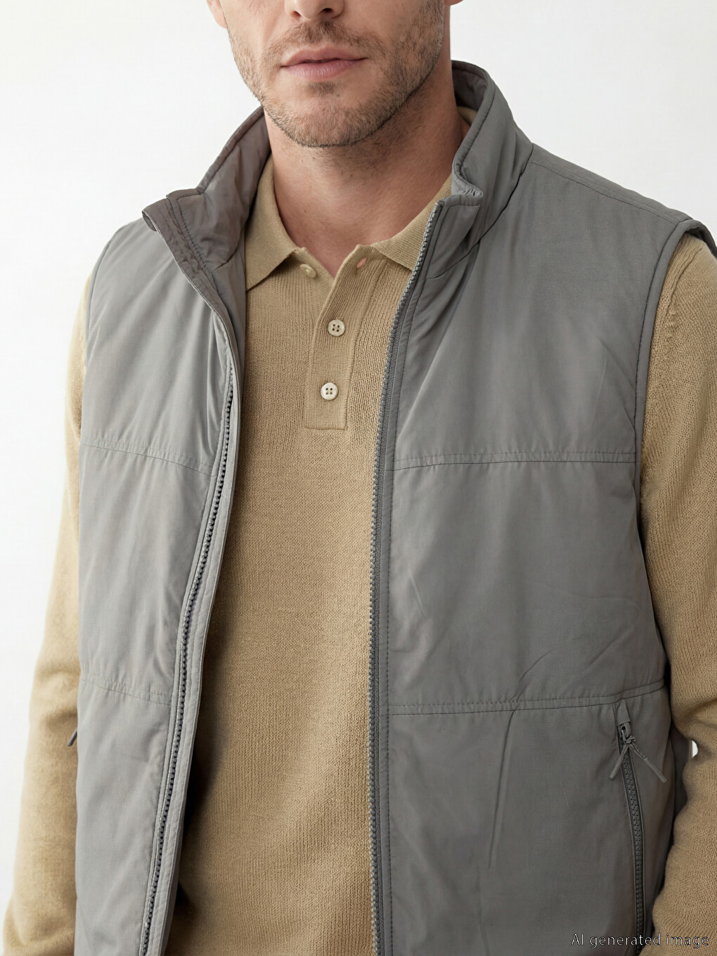 Man Grey Knit Gilet-2