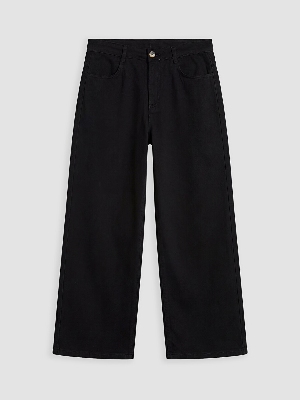 Siyah Wideleg Kız Çocuk Gabardin Pantolon