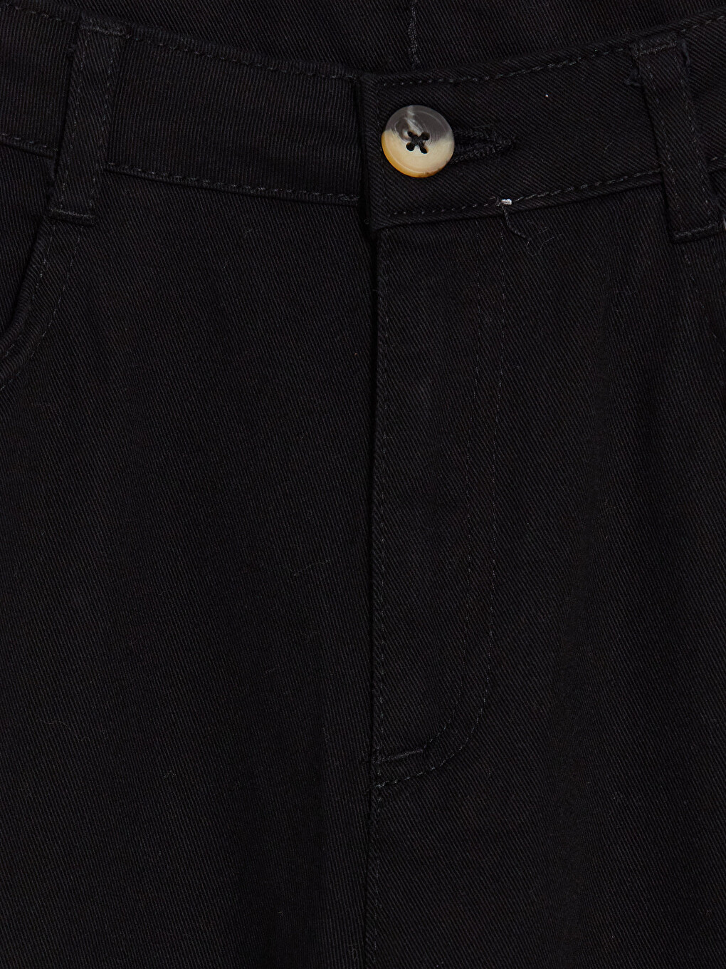 Siyah Wideleg Kız Çocuk Gabardin Pantolon-1