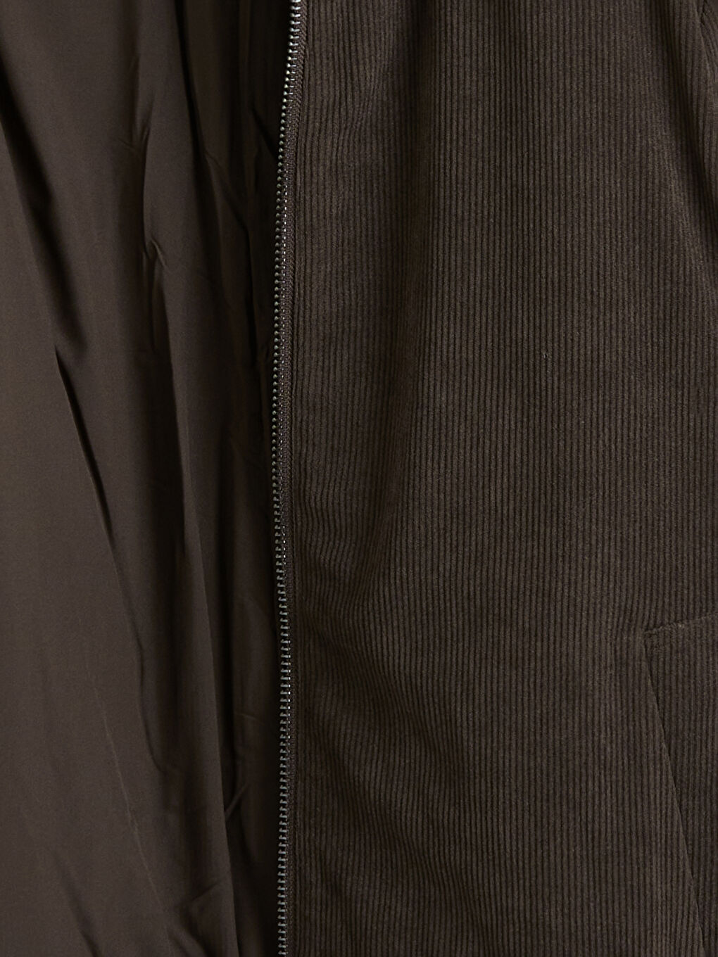 Kahverengi Standart Kalıp Kadife Erkek Mont-6