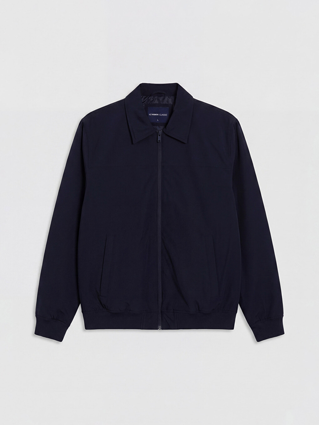 Regular Fit Shirt Collar Zippered Men's Coat-3