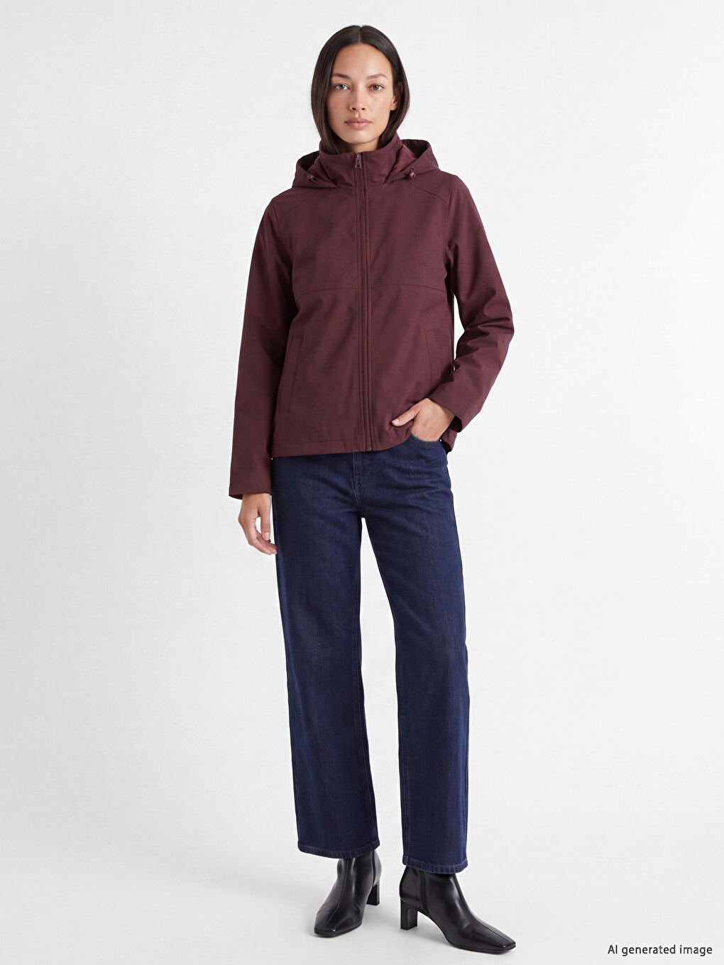 Hooded Women's Raincoat-1
