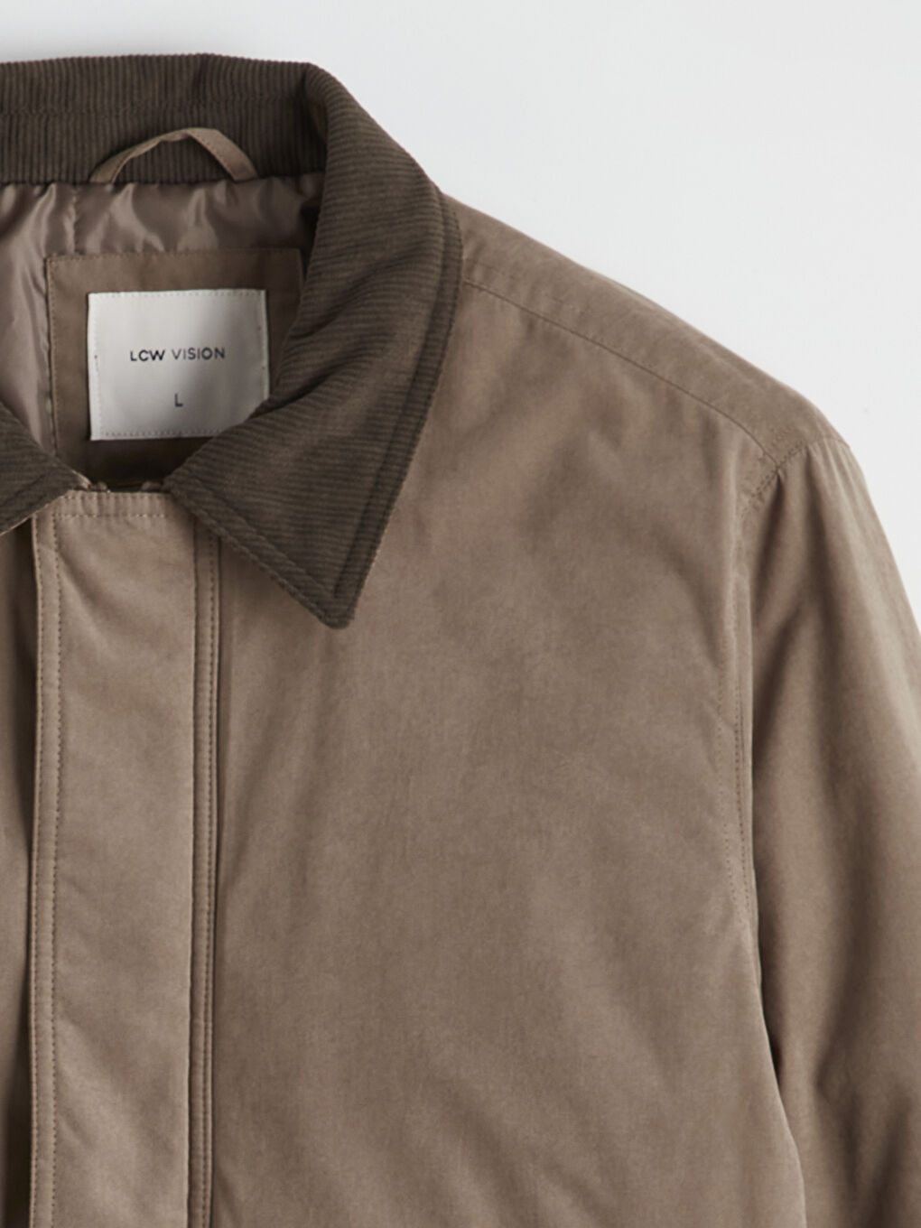 Kahverengi Standart Kalıp Kadife Yaka Erkek Mont-7