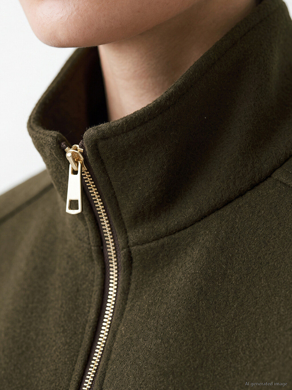 Woman Khaki Coatigan-2