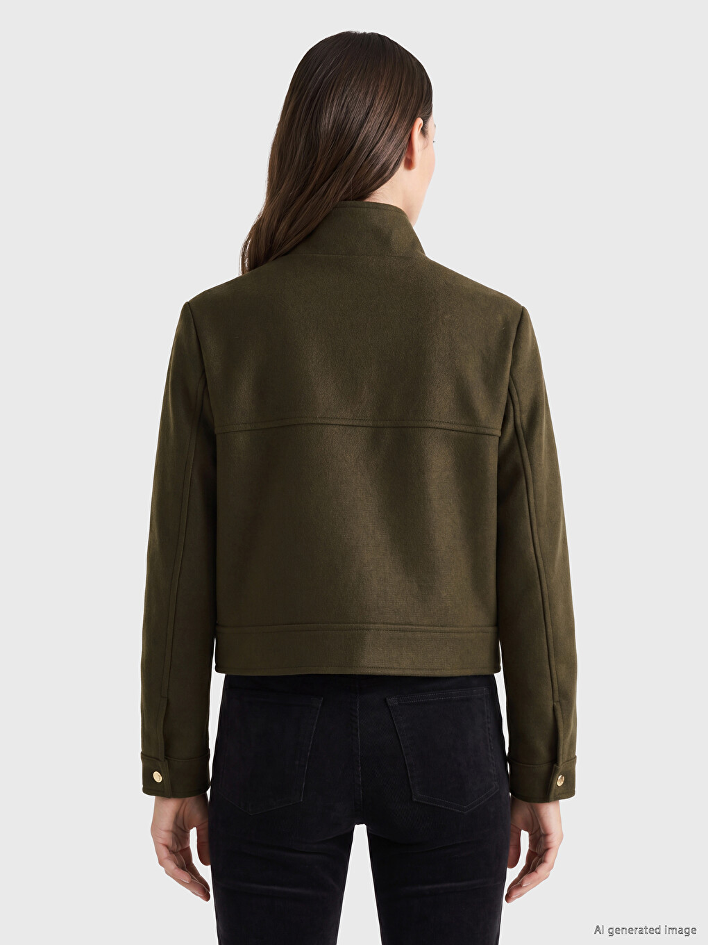 Woman Khaki Coatigan-4