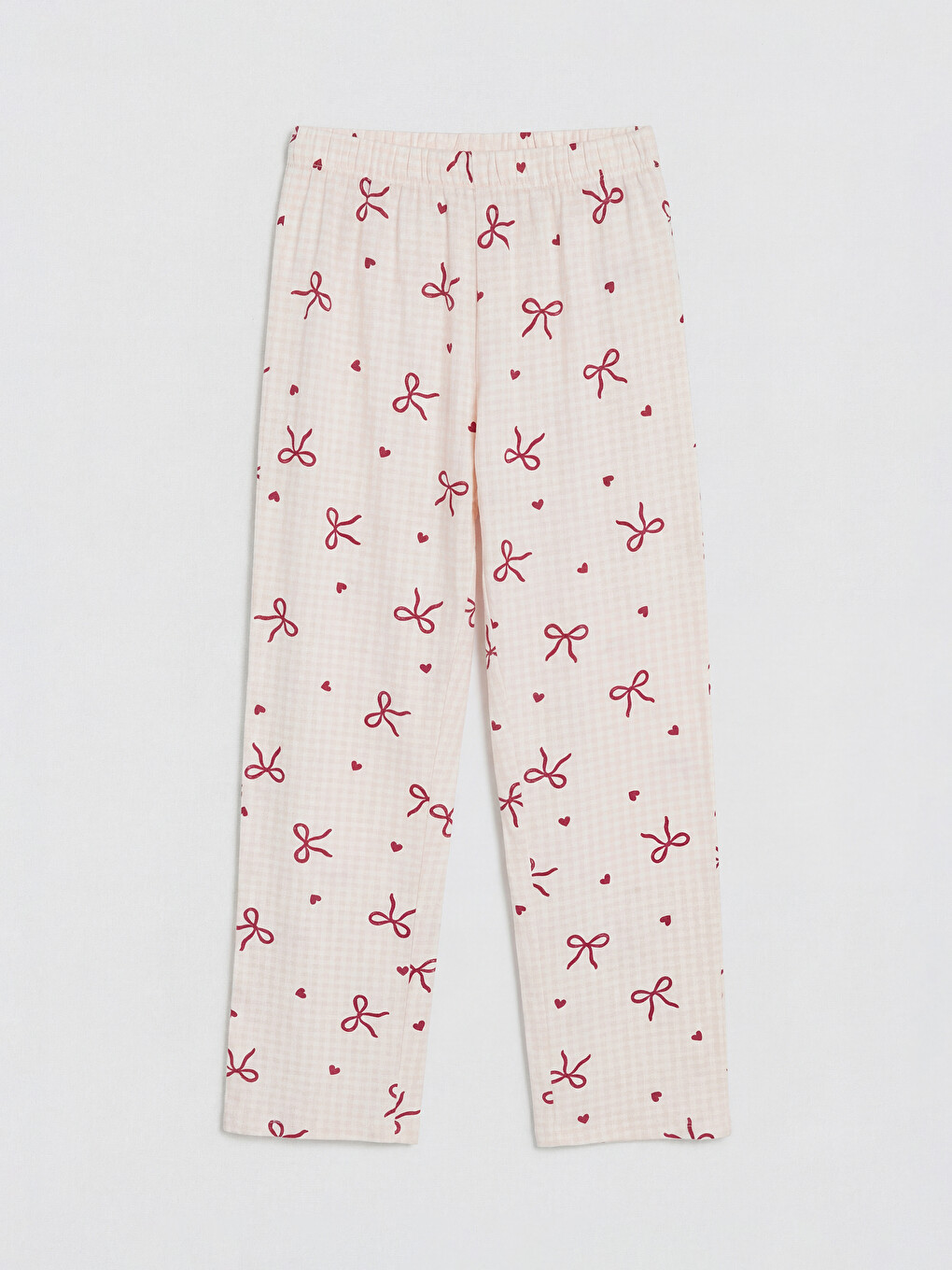 Ekru Bisiklet Yaka Kız Çocuk Pijama Takım-2