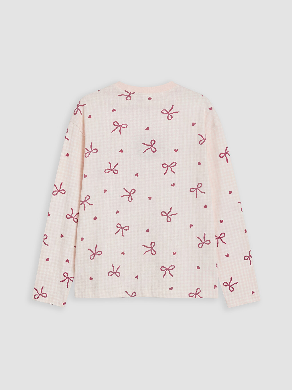 Ekru Bisiklet Yaka Kız Çocuk Pijama Takım-3