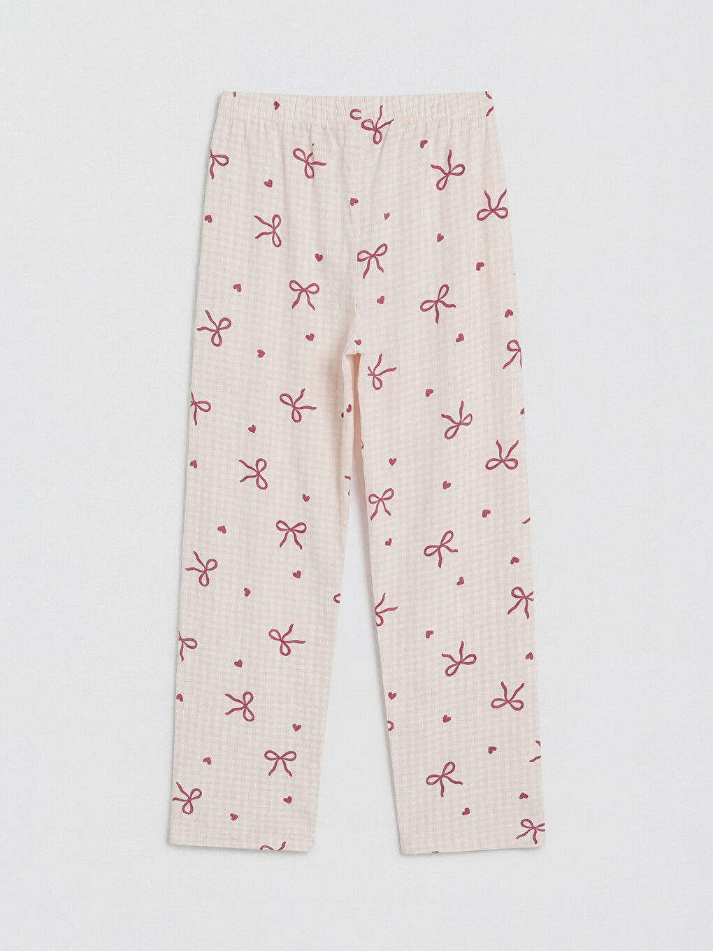Ekru Bisiklet Yaka Kız Çocuk Pijama Takım-4
