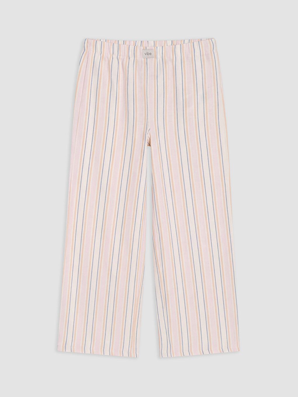 Ekru Çizgili Kız Çocuk Pijama Altı