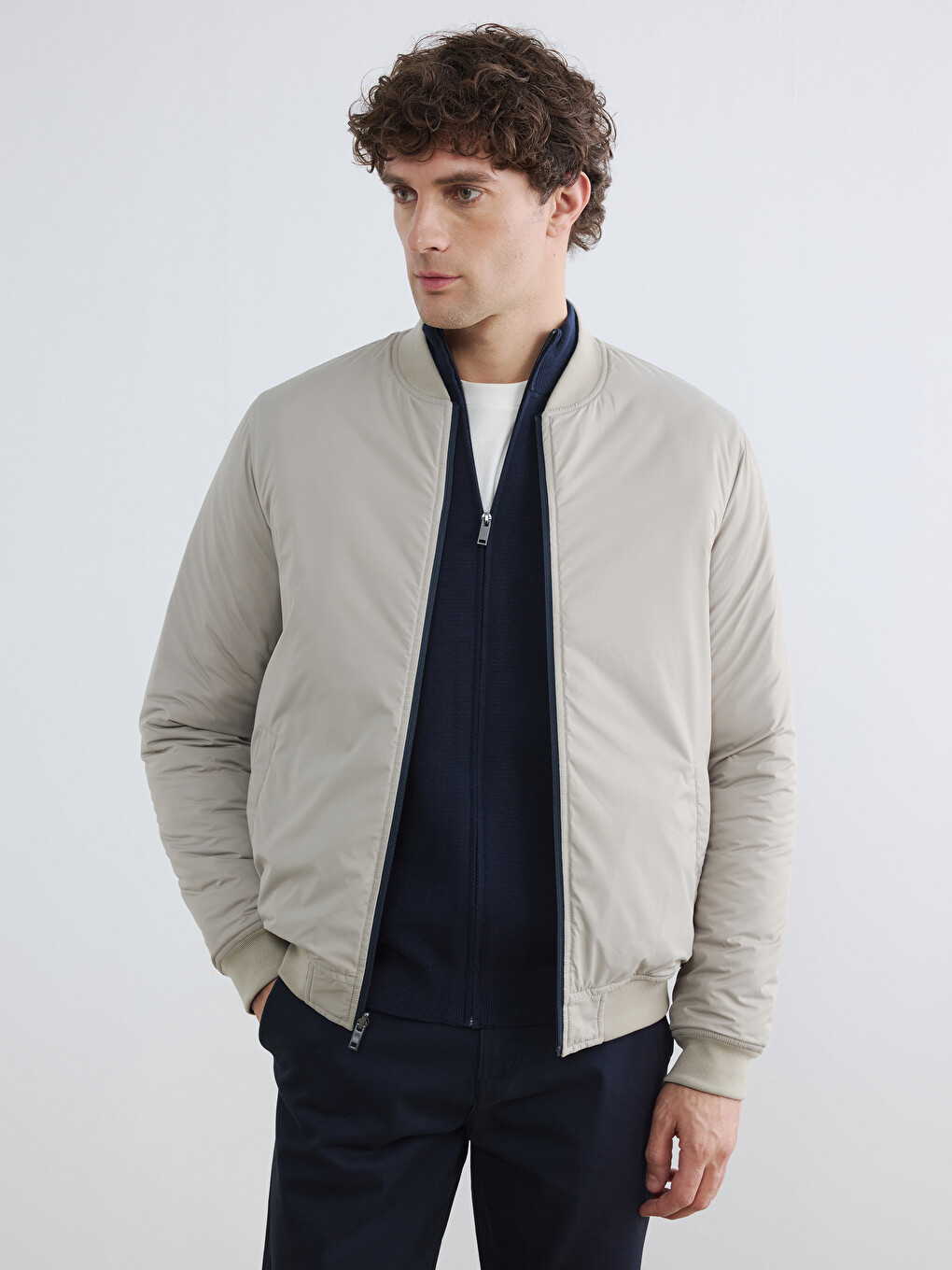 Man Indigo Puffer Coat