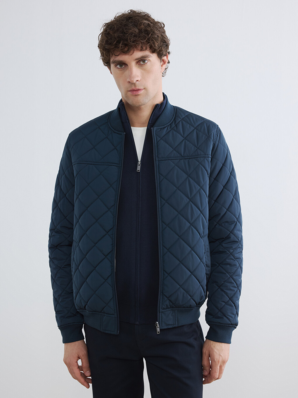 Man Indigo Puffer Coat-1