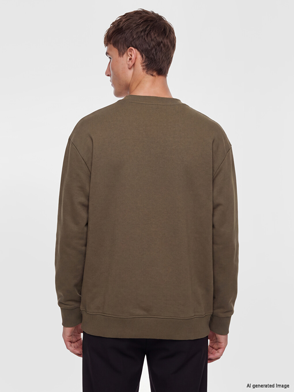 Crew Neck Men's Thick Sweatshirt-3