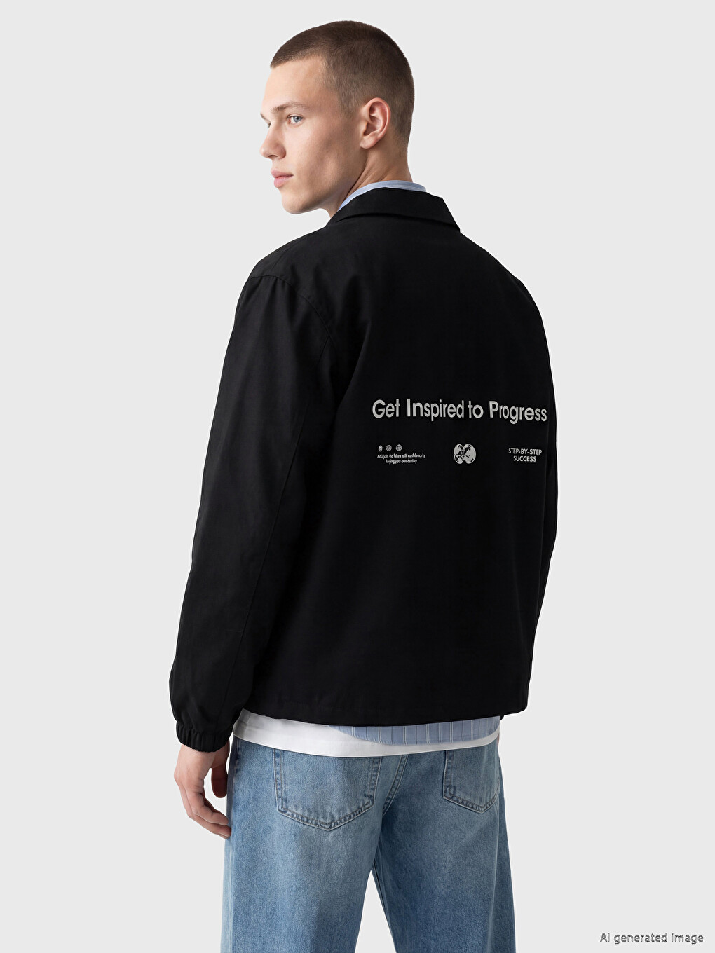 Loose Fit Shirt Collar Men's Coat