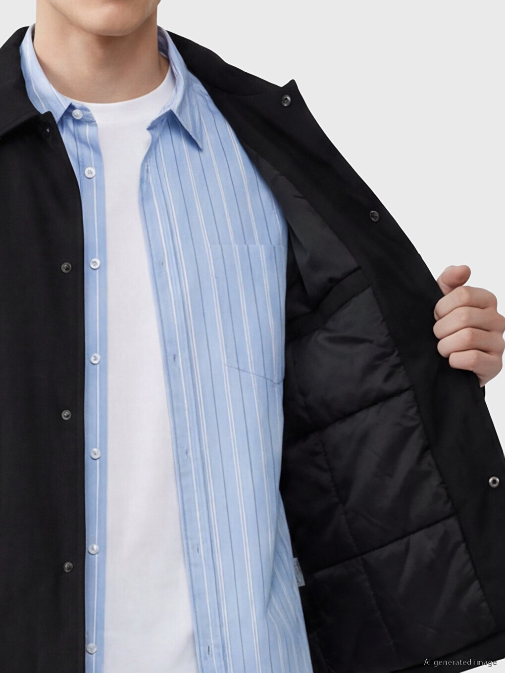 Loose Fit Shirt Collar Men's Coat-3