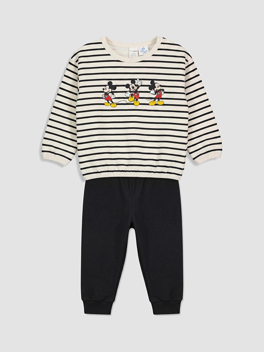 Striped Mickey Mouse Printed Baby Boys' Set