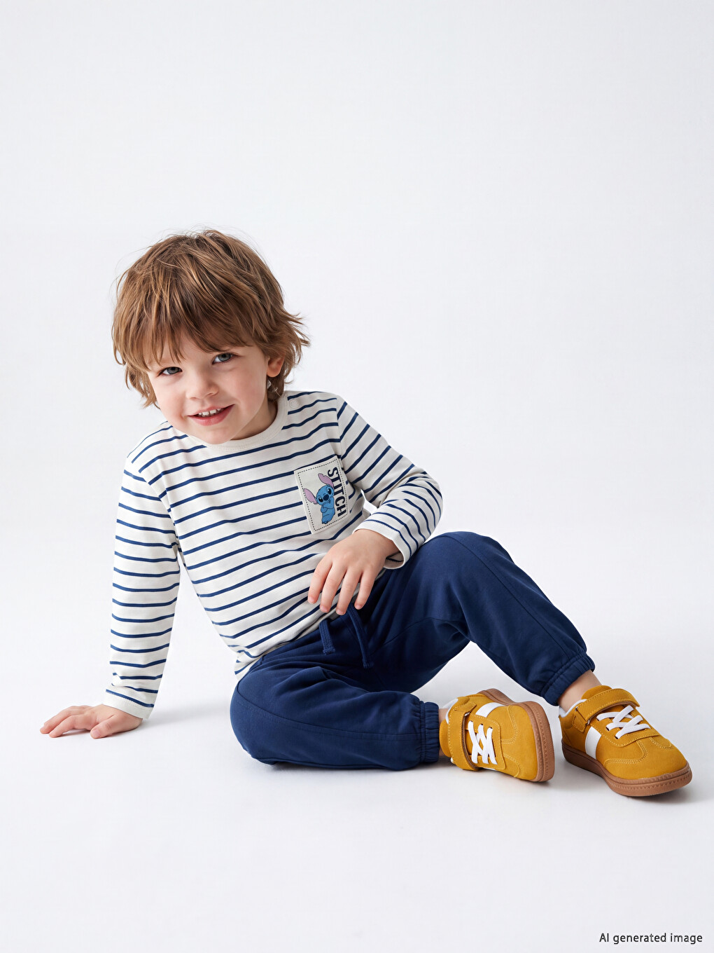 Stitch Bedrucktes Gestreiftes Baby Jungen Set