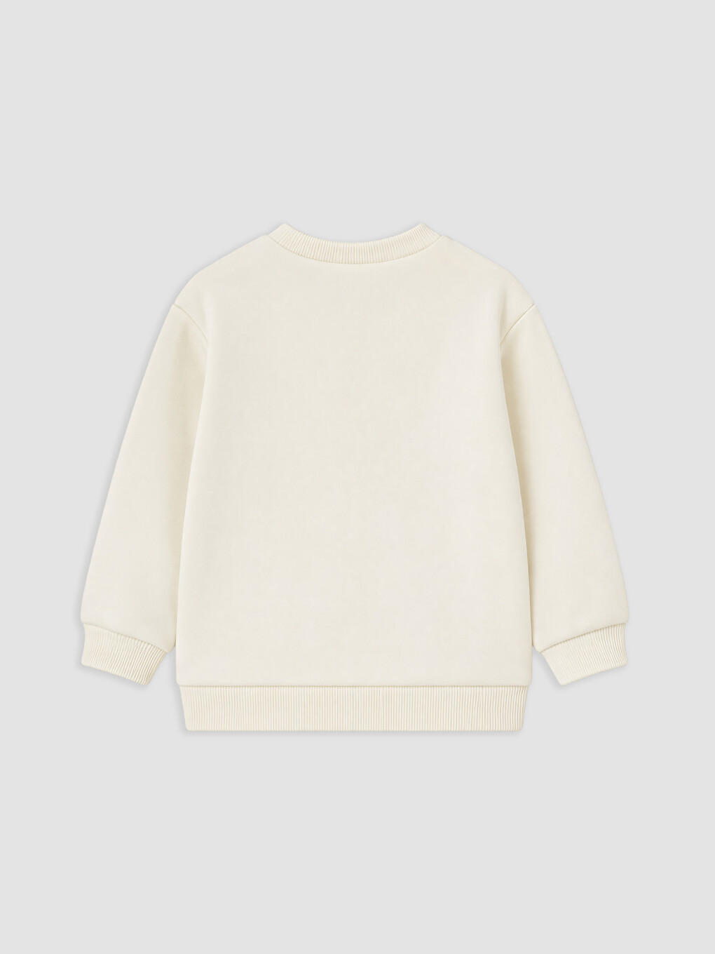 Ekru Leopar Desenli Kız Bebek Sweatshirt-2