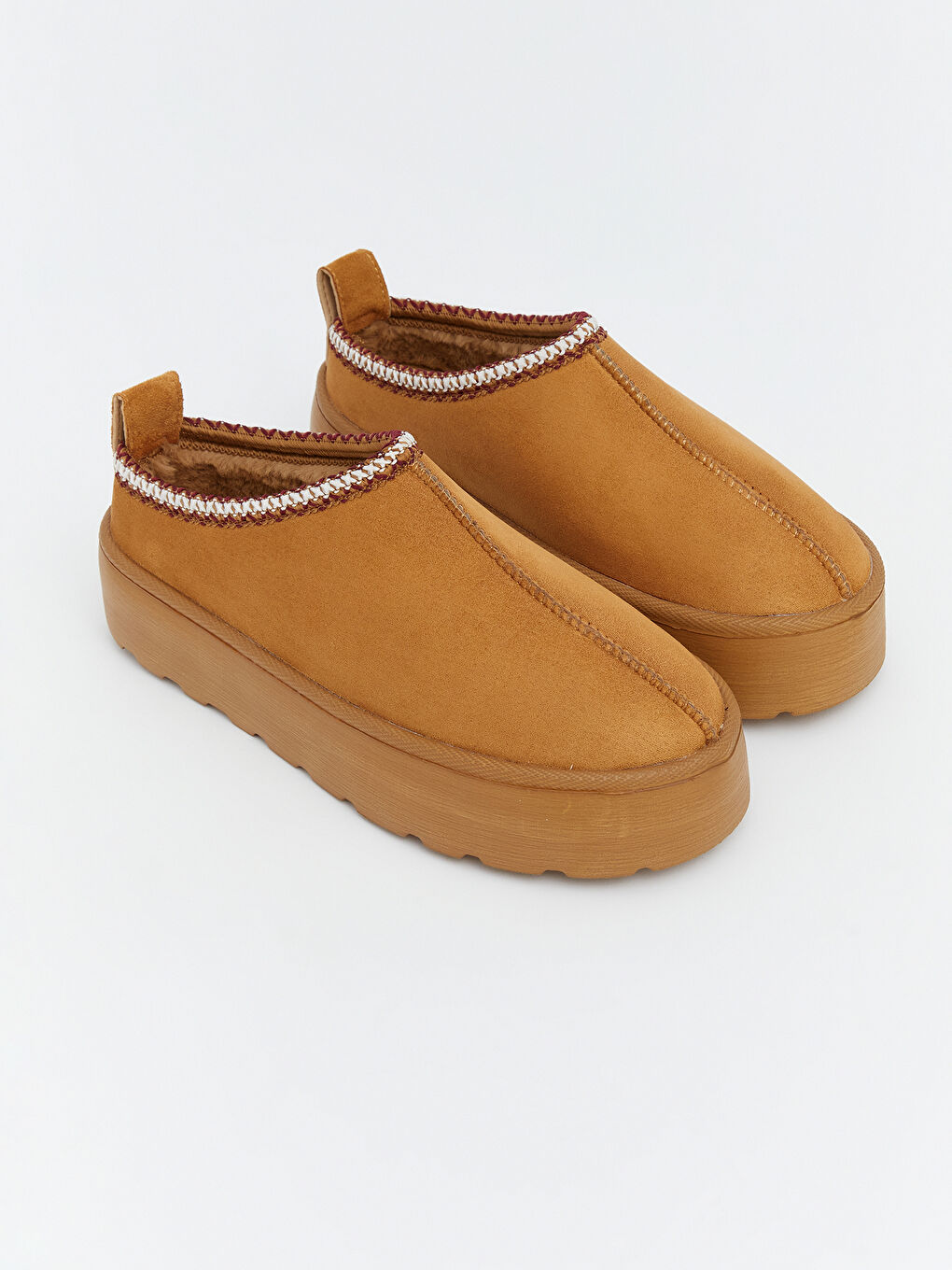 Kahverengi Kürklü Kadın Ev Ayakkabısı