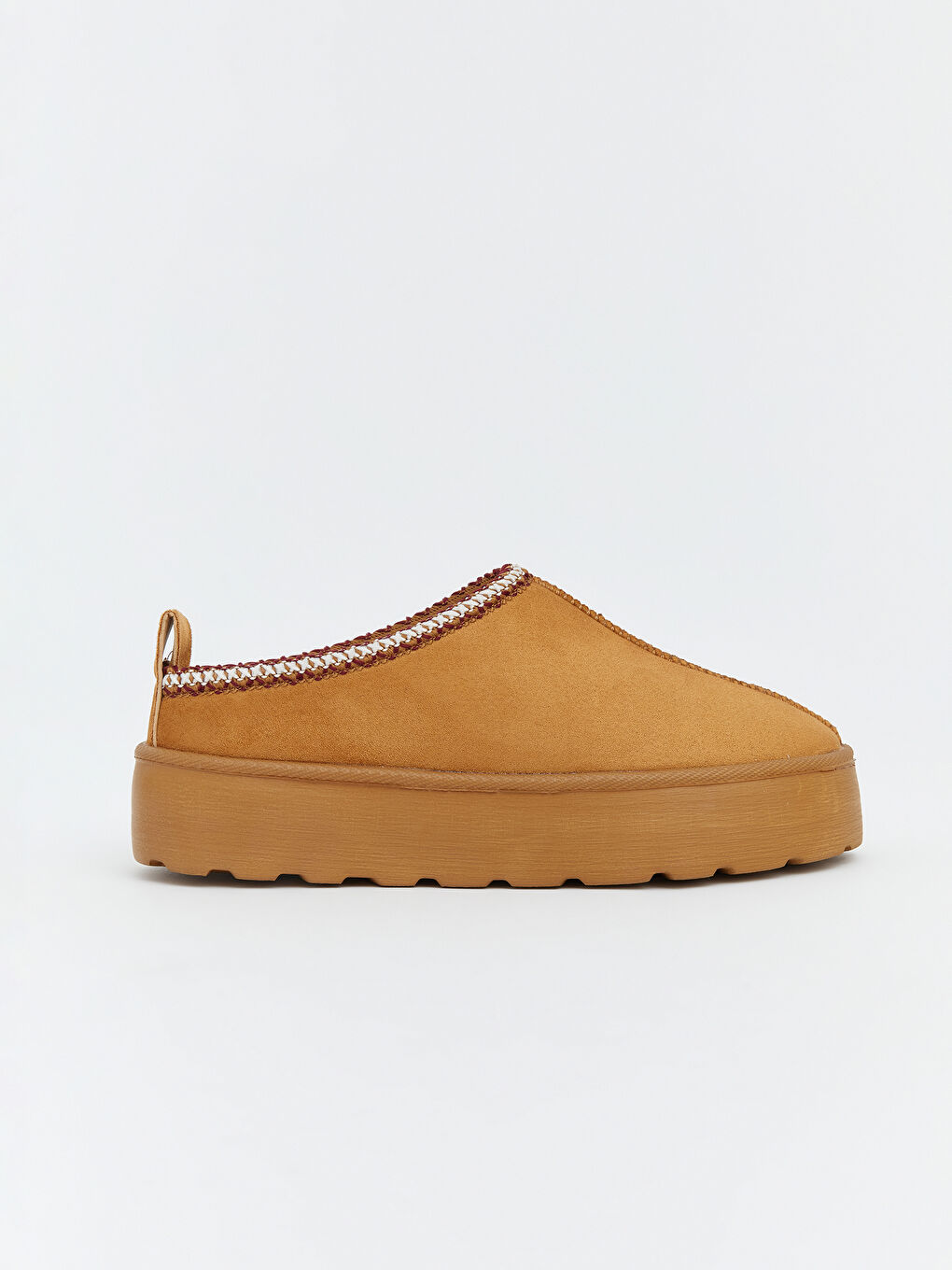 Kahverengi Kürklü Kadın Ev Ayakkabısı-1