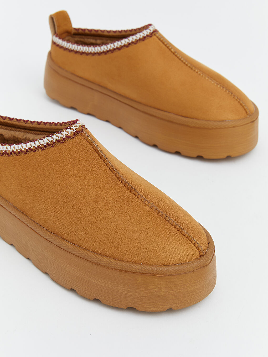 Kahverengi Kürklü Kadın Ev Ayakkabısı-2