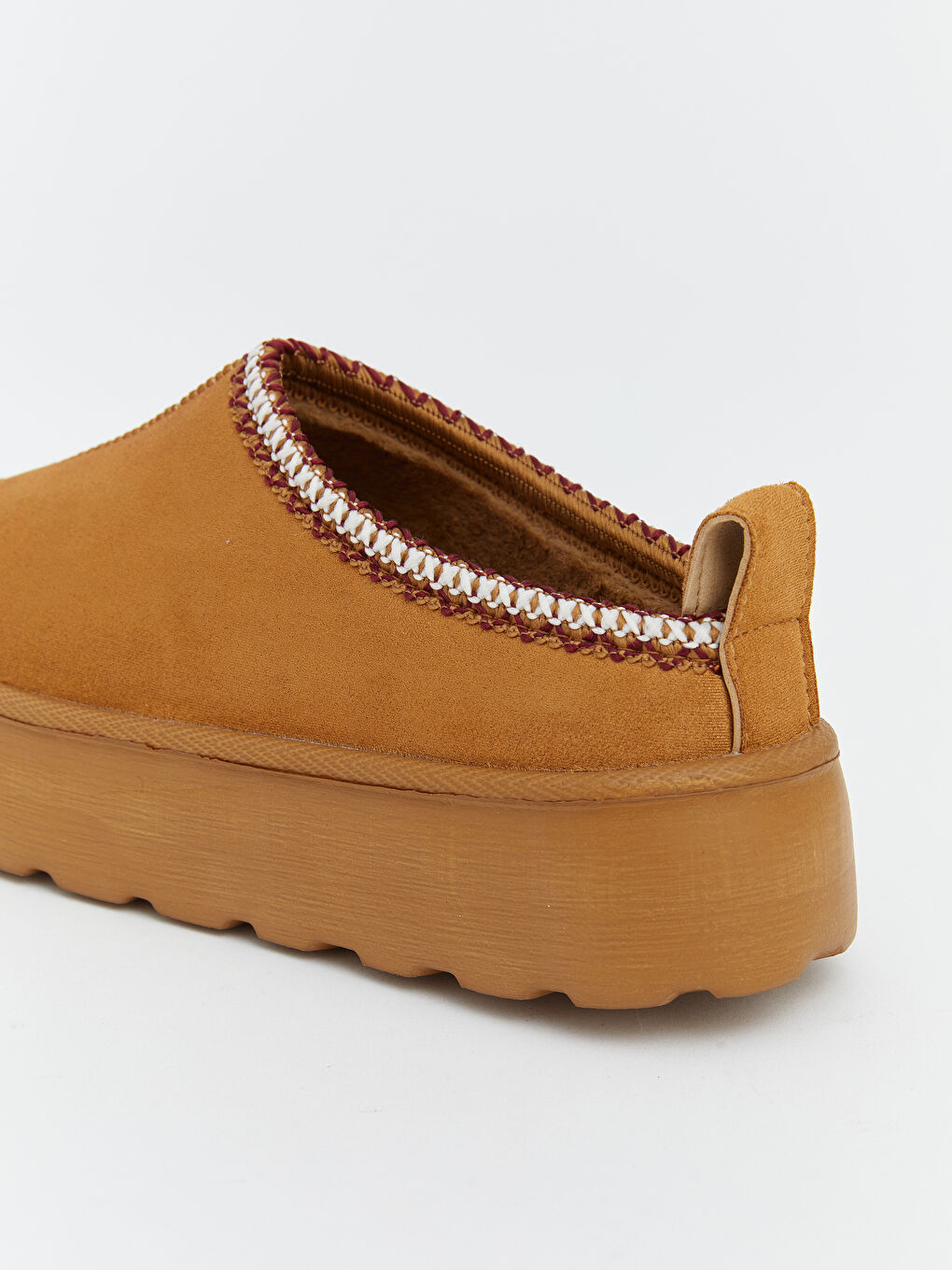 Kahverengi Kürklü Kadın Ev Ayakkabısı-4