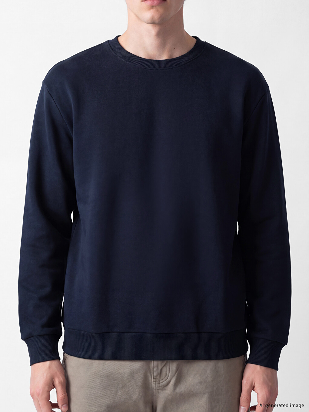 Crew Neck Men's Thick Sweatshirt-2