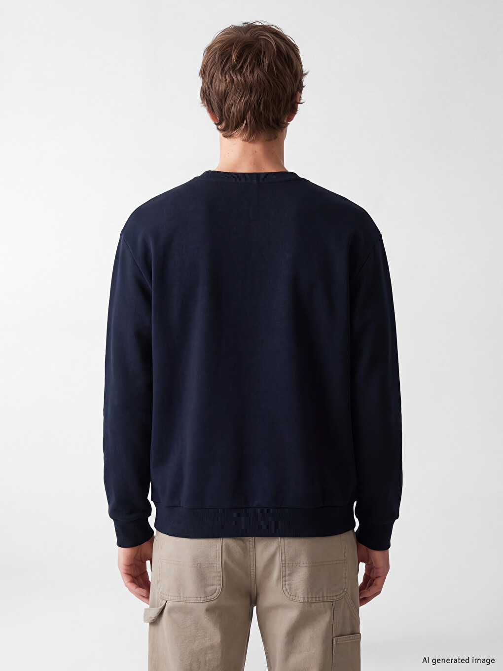 Crew Neck Men's Thick Sweatshirt-3
