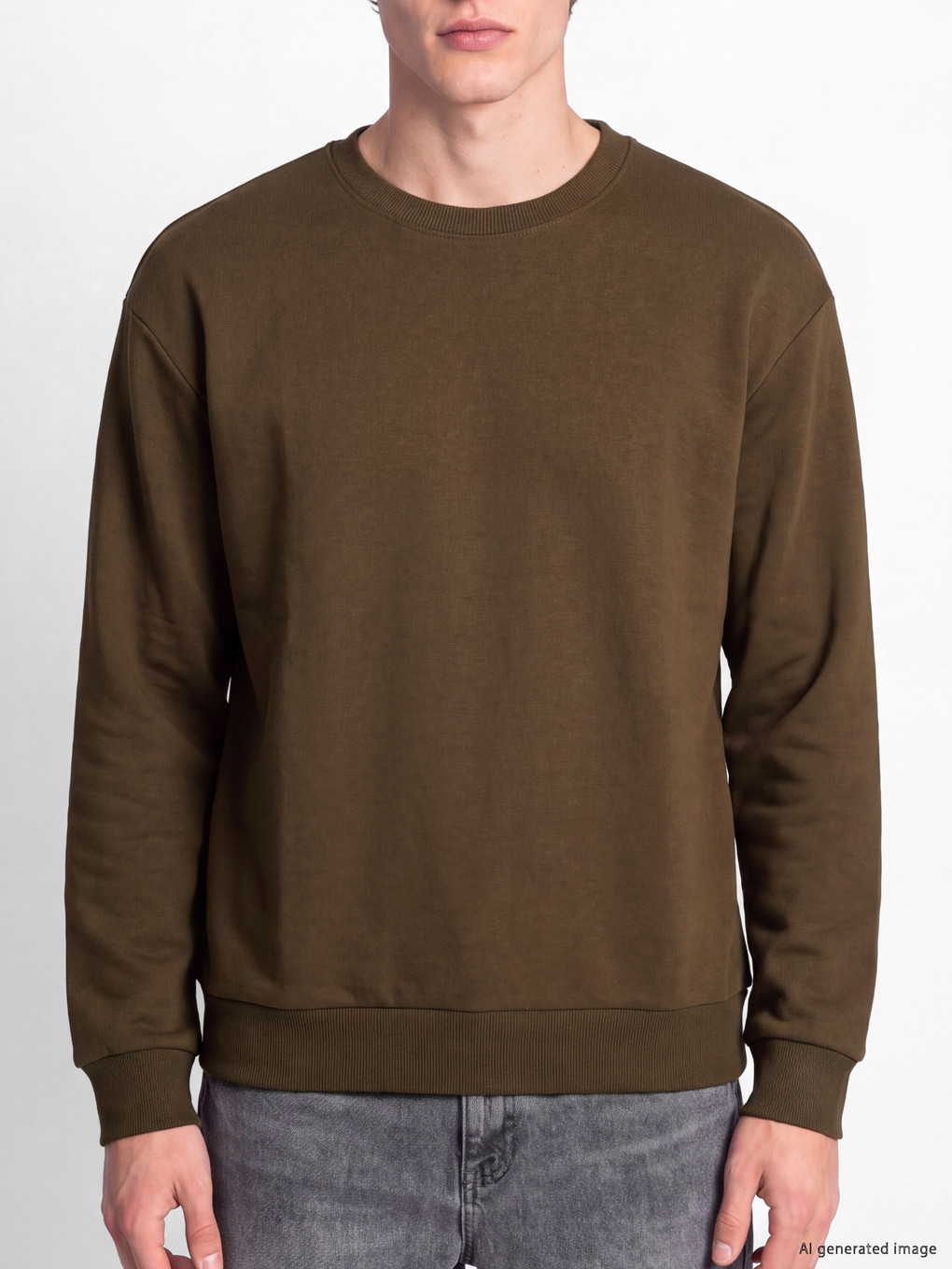 Crew Neck Men's Thick Sweatshirt-2