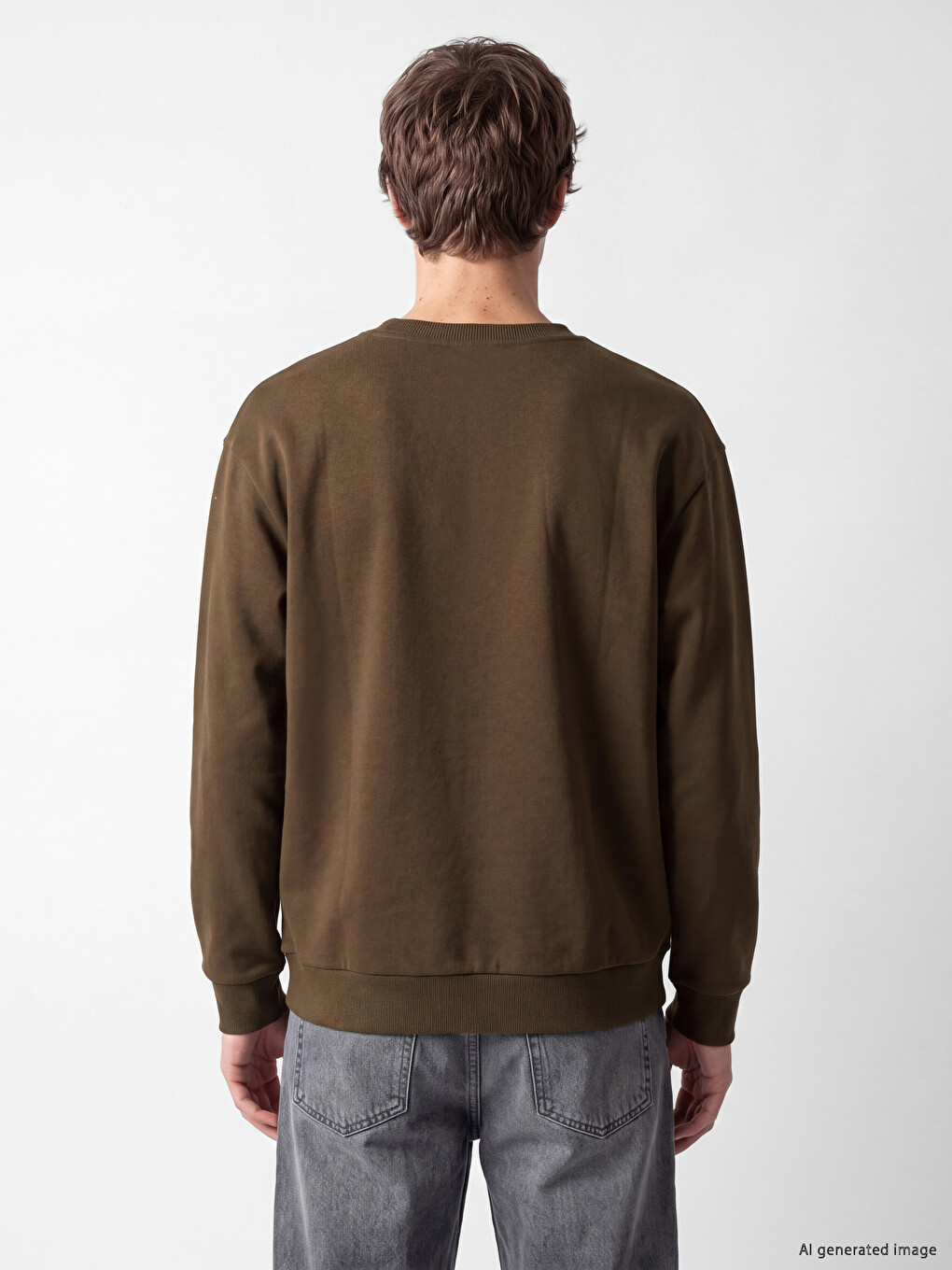 Crew Neck Men's Thick Sweatshirt-3