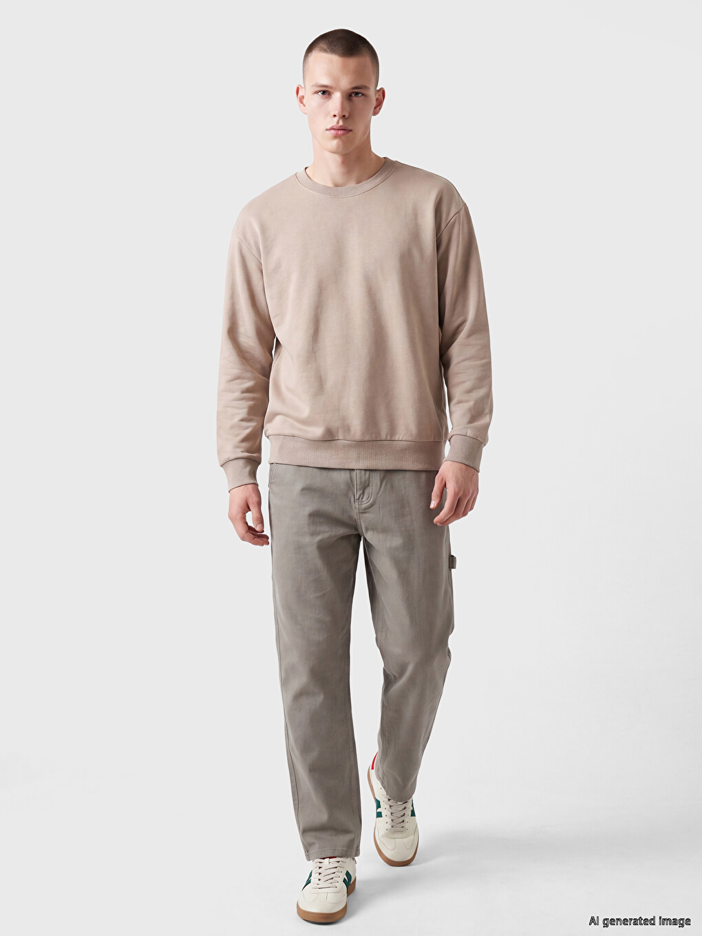 Crew Neck Men's Thick Sweatshirt-2