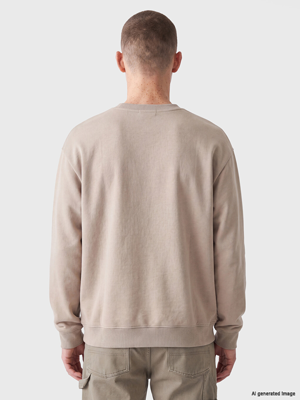 Crew Neck Men's Thick Sweatshirt-4