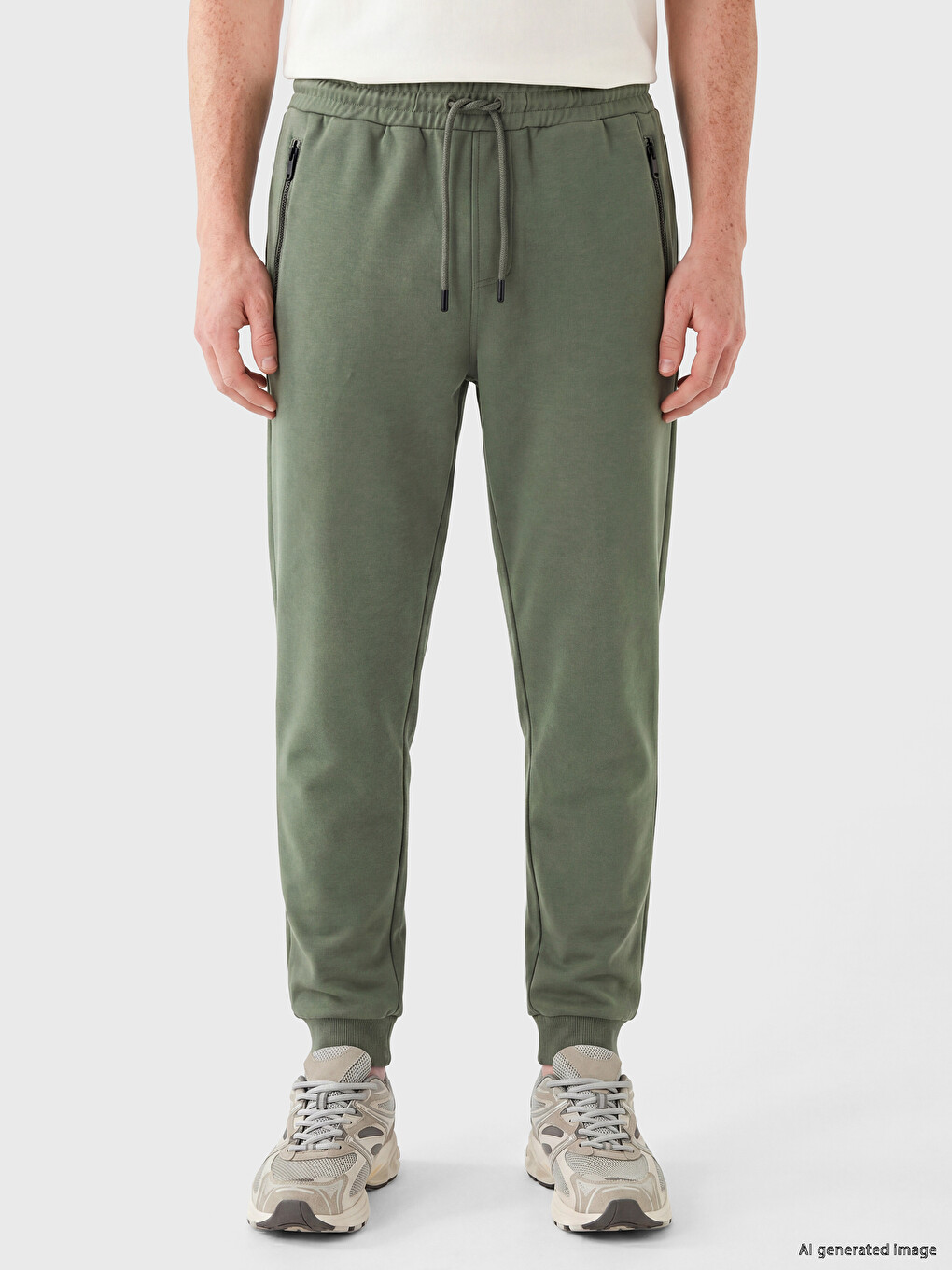 Yeşil Regular Fit Erkek Jogger Eşofman Altı-1