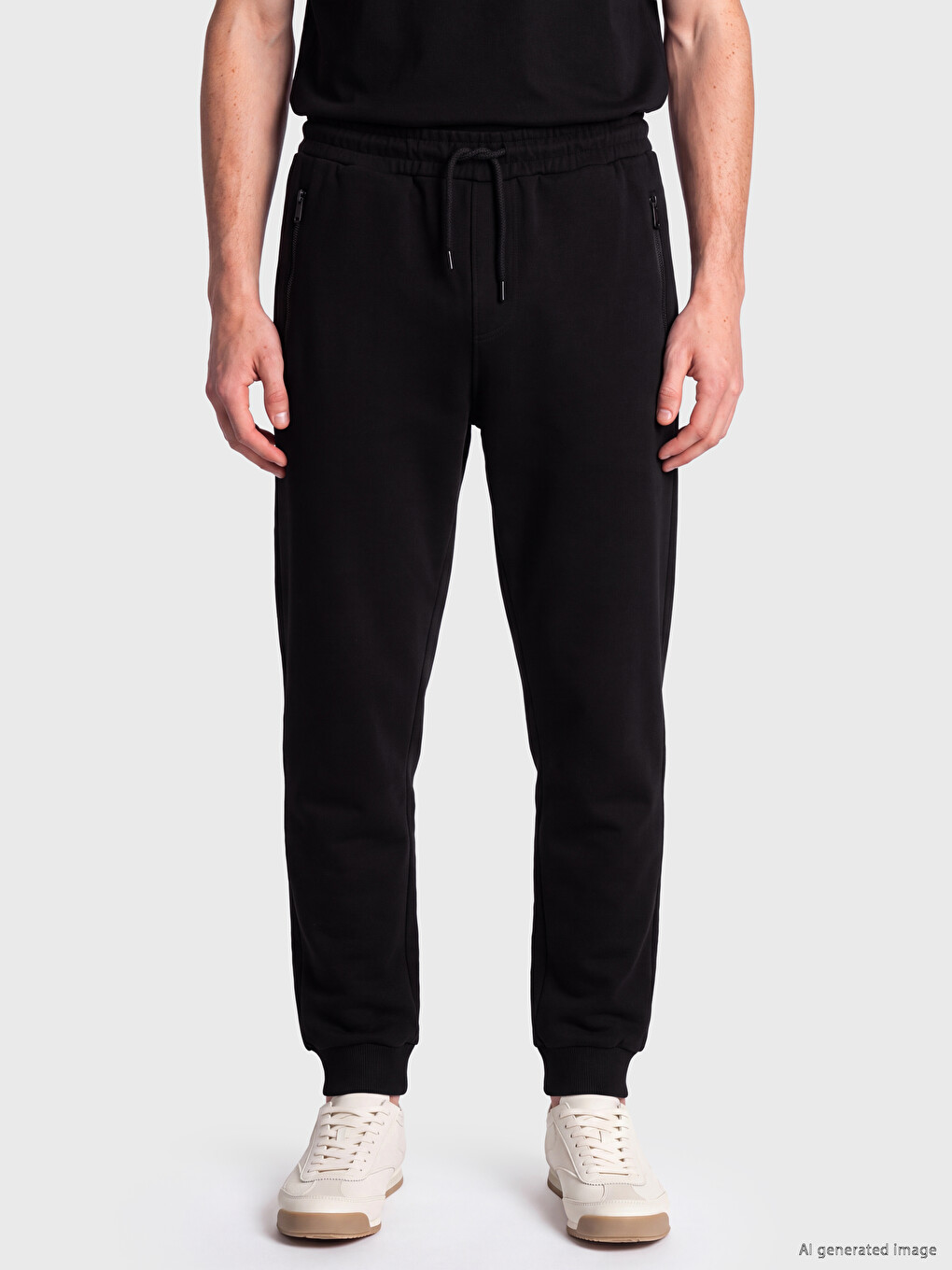 Siyah Regular Fit Erkek Jogger Eşofman Altı-1