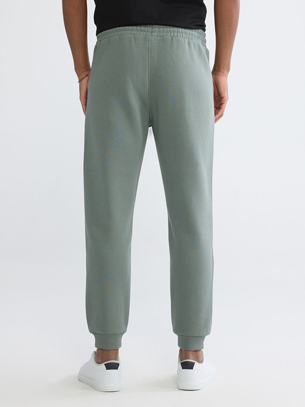 Yeşil Standart Kalıp Erkek Kalın Jogger Eşofman Altı-3