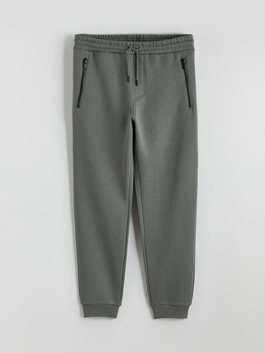 Yeşil Standart Kalıp Erkek Kalın Jogger Eşofman Altı-4