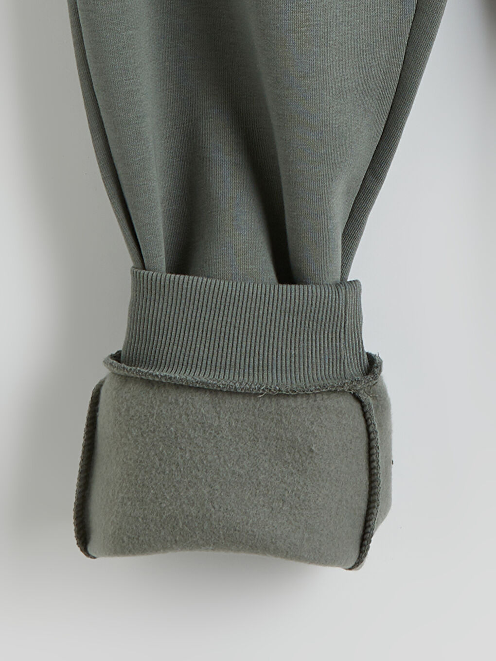 Yeşil Standart Kalıp Erkek Kalın Jogger Eşofman Altı-5