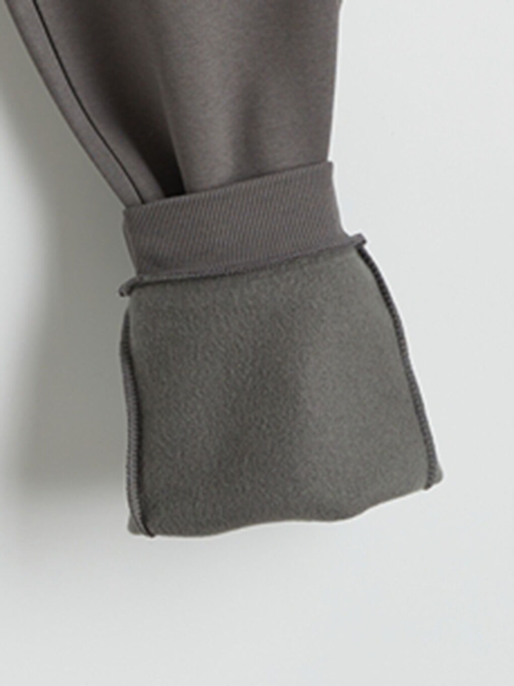 Gri Standart Kalıp Erkek Kalın Jogger Eşofman Altı-6