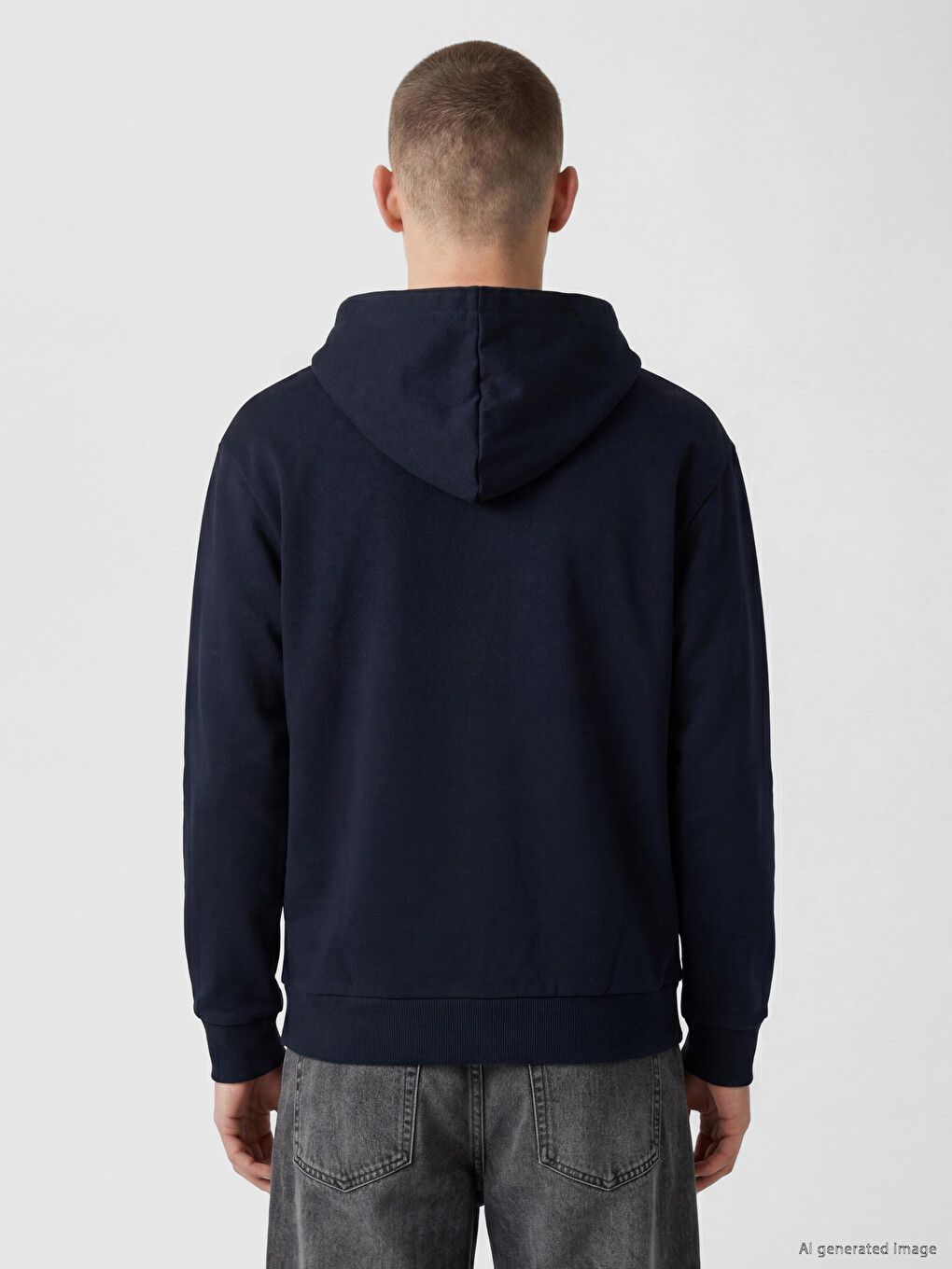 Man Navy Zip-up Sweatshirt-2