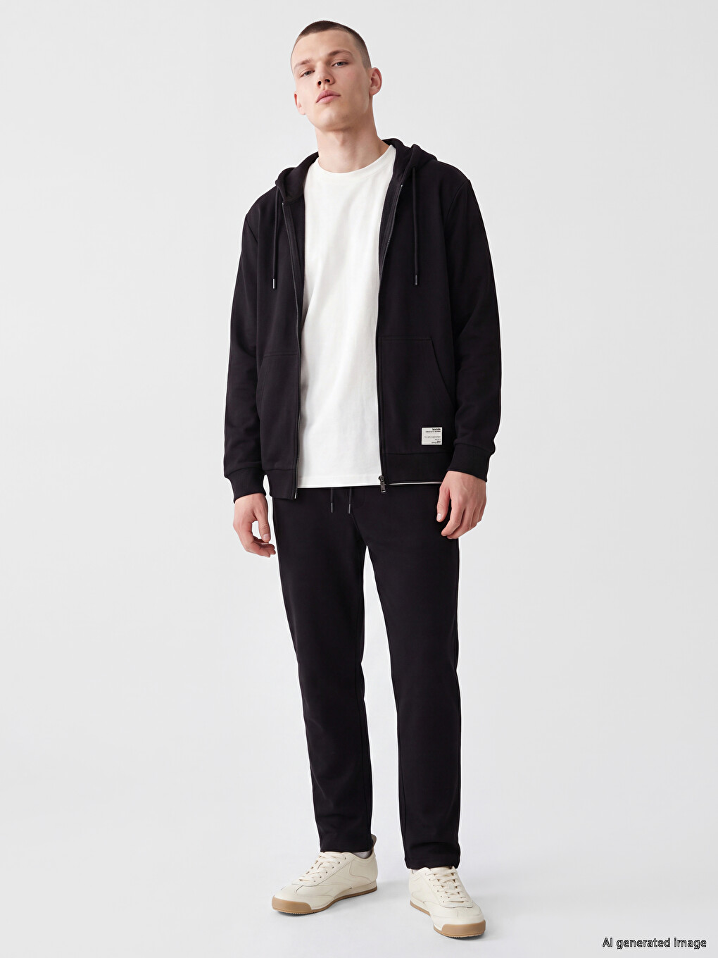 Man Black Zip-up Sweatshirt-1